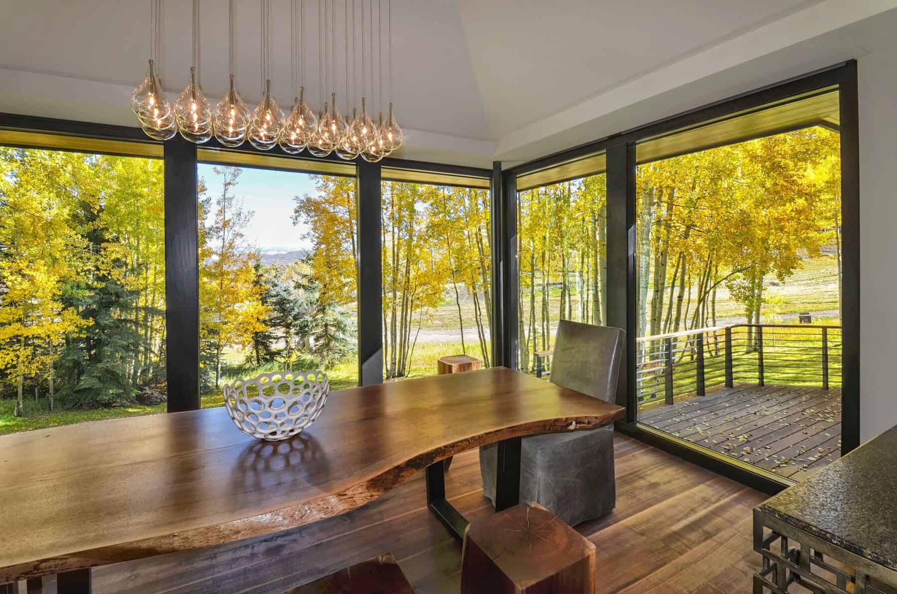 Custom Dining Table in Aspen, Colorado Custom Home. Luxury Home Building Interiors