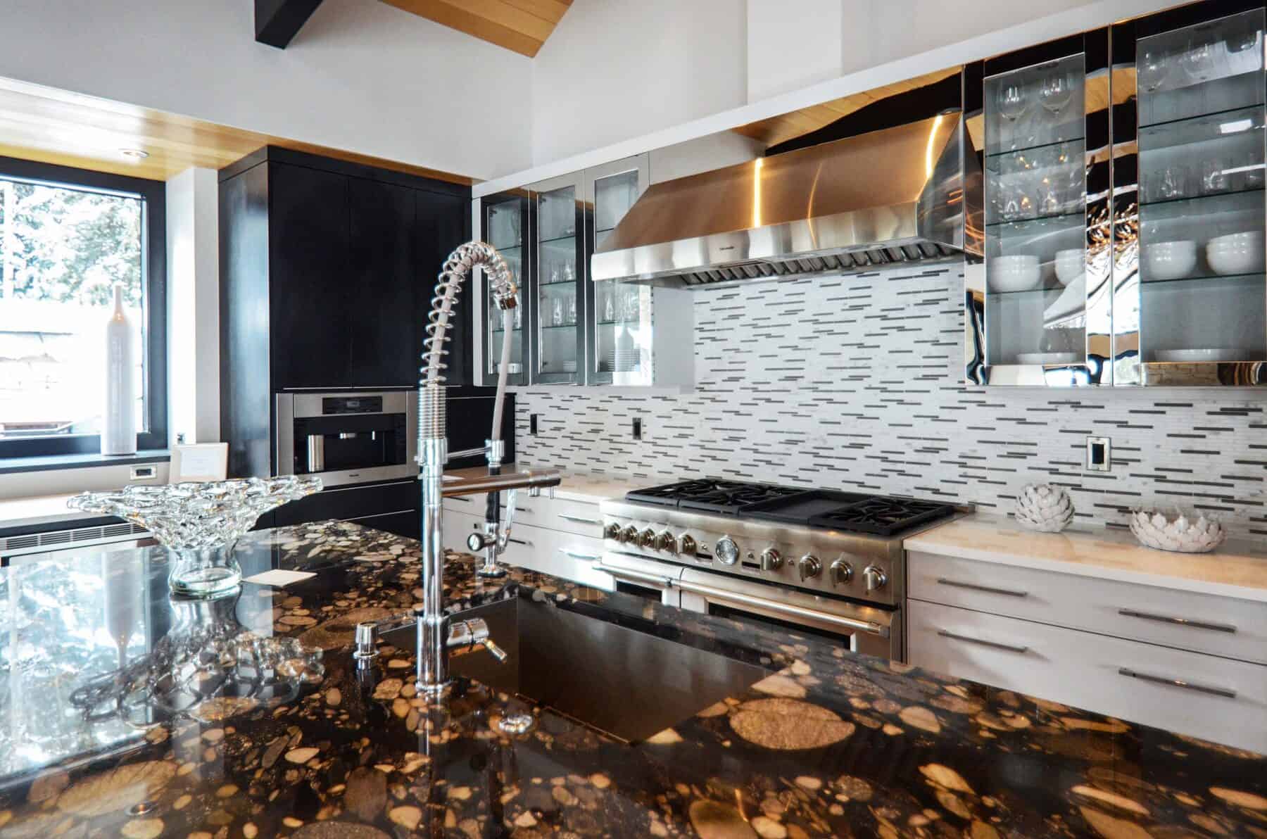 Custom Kitchen with Thermador Range in Aspen, Colorado Custom Home. Luxury Home Building Interiors
