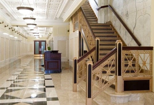 Custom Fabrication of Art Deco Architectural Metal Staircase from Construction Specialty Projects by Commercial Builder & General Contractor Structural Enterprises