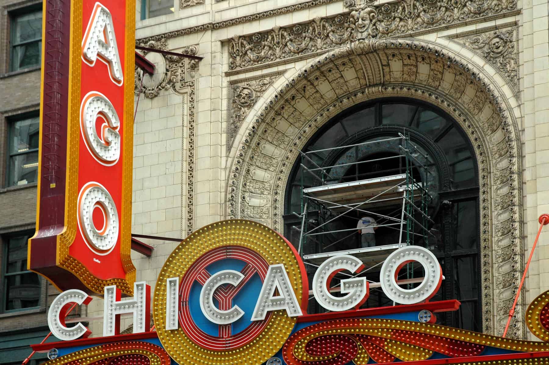Custom Fabrication of Architectural Glass for Chicago Theater Historic Window from Construction Specialty Projects by Commercial Builder & General Contractor Structural Enterprises