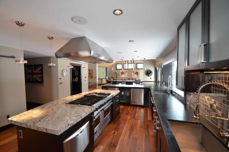 Custom Wenge Kitchen Cabinets and Island by Design Build Featured Project: Custom Kitchen Aspen 1
