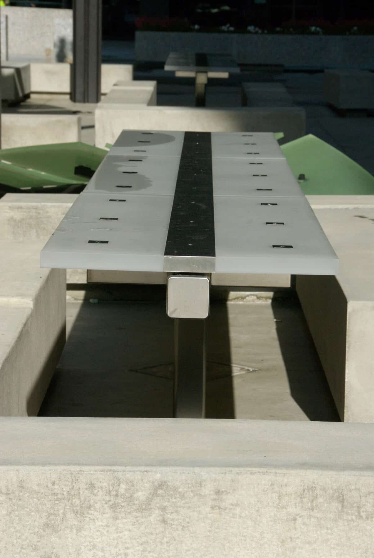 Custom Fabrication of Architectural Stainless Steel Metal and Acrylic Edge Lit Table from Construction Specialty Projects by Commercial Builder & General Contractor Structural Enterprises Table from Construction Specialty Projects by Commercial Builder & General Contractor Structural Enterprises